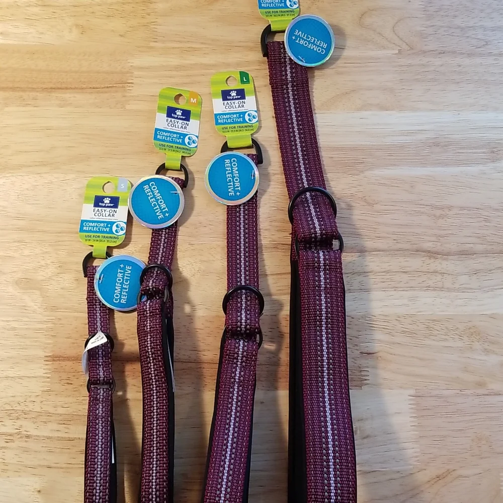 Easy-on martingale style reflective comfort collar
